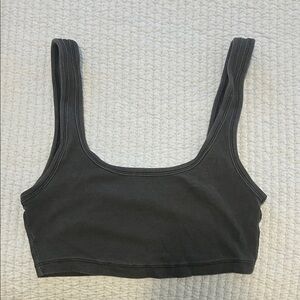 Zara Charcoal Ribbed Sports Bra